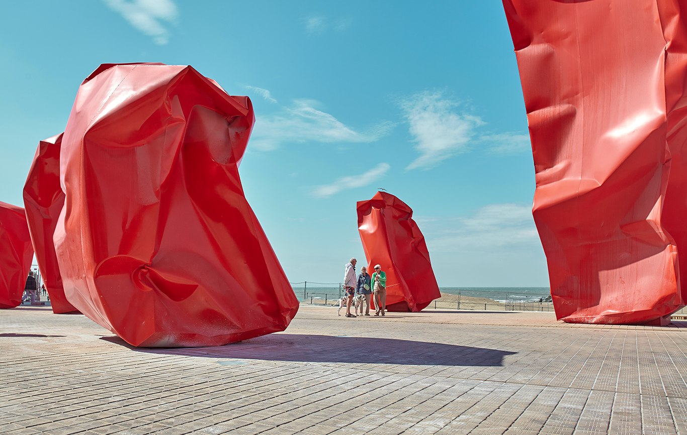 Rock Strangers, a public art installation by Arne Quinze in Ostend