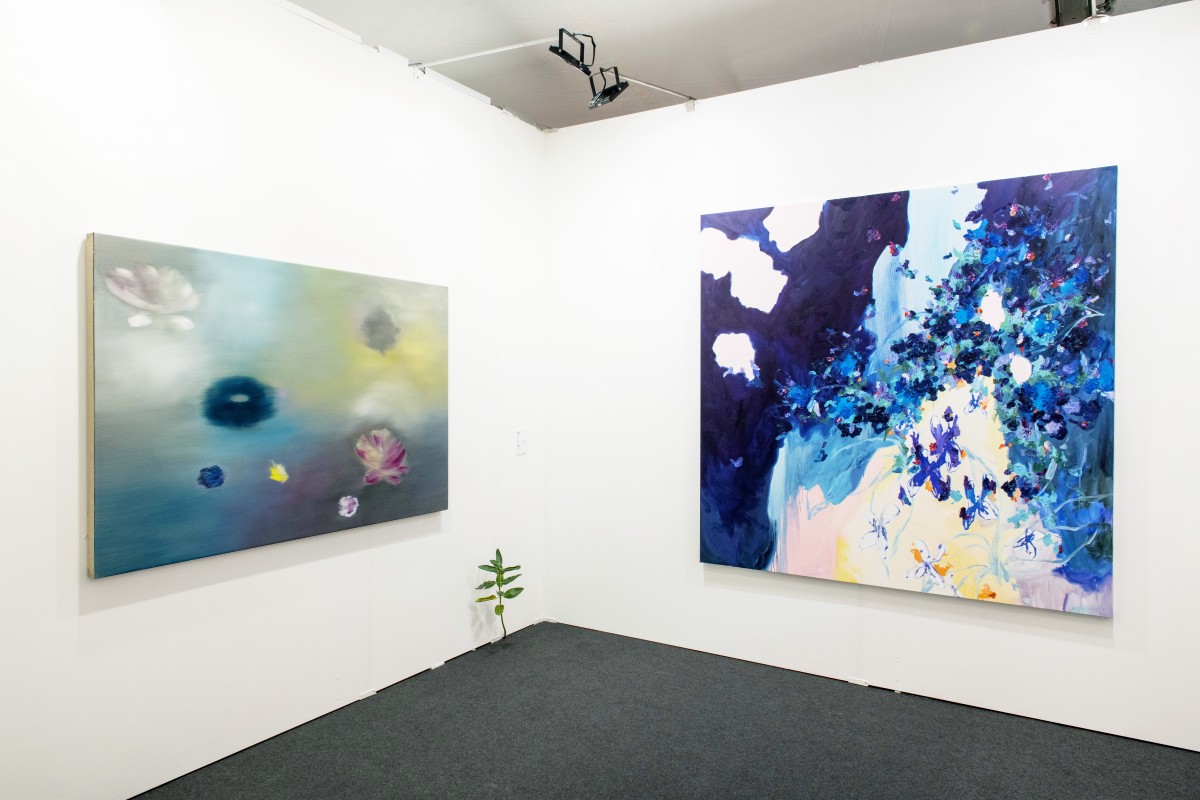 Cynogossum, a Wildflower Fields painting by Arne Quinze showed at the Maruani Mercier booth during Luxembourg Art Week.